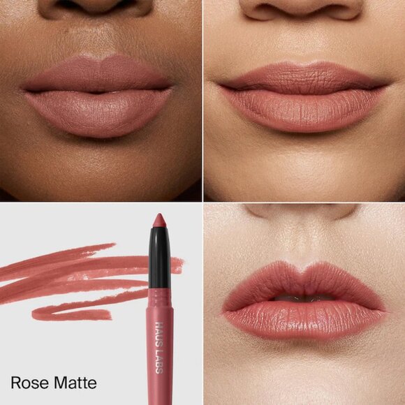 NIB ✅ Haus Labs #ROSE MATTE  Le Monster Lip Crayon Vegan Lipstick and Lip Liner - Picture 2 of 6